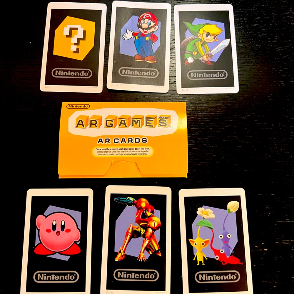 NINTENDO 3DS AR GAMES COMPLETE AR CARDS SET 3DS A1 A2 A3 A4 A5 A6